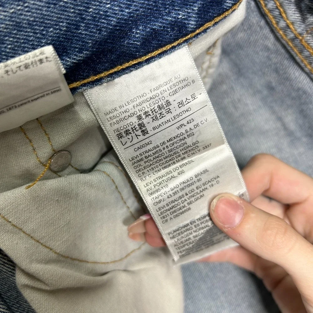 Levi's 505 Straight Fit Jeans Men's Blue Denim‎ Cotton Pockets Zip Fly - 36X29.5